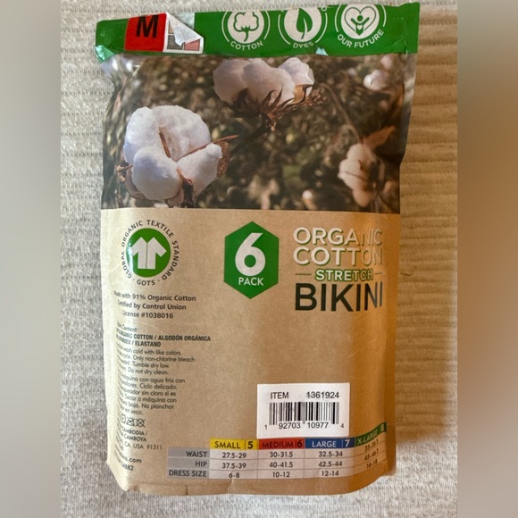 Felina Organic Cotton Stretch Bikini - Multi-Color Pack - Picture 2 of 4